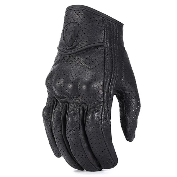 Roaopp Retro Pursuit Äkta Läder Motorcykelhandskar Pekskärm Herr Dam Motocross Vattentäta Elcykelhandskar Moto Handske Perforated M