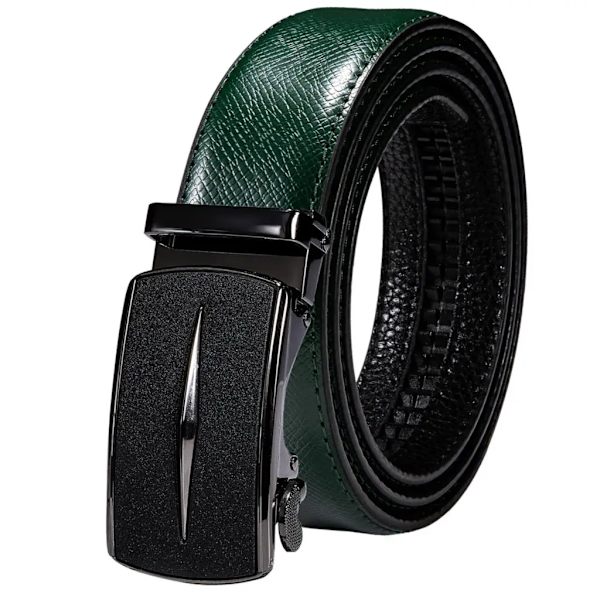 Högkvalitativt grönt äkta läder Herrbälten Lot Styles Automatiska spännen för klänning Jeans Kostym Herr Midjeband Bälte Bröllopspresent 2224DMI 110cm