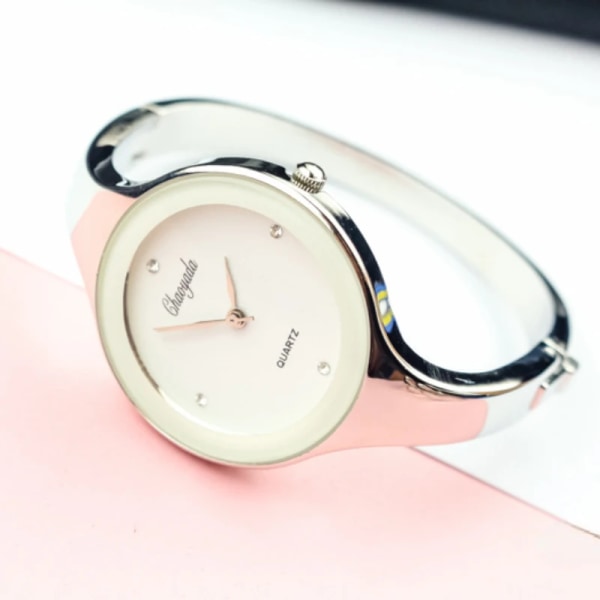 Reloj Mujer Mode Dam Klockor Märke Klocka Dam Watch Lady Quartz Armbandsur Watch Relogio Feminino Montre Femme silver pink