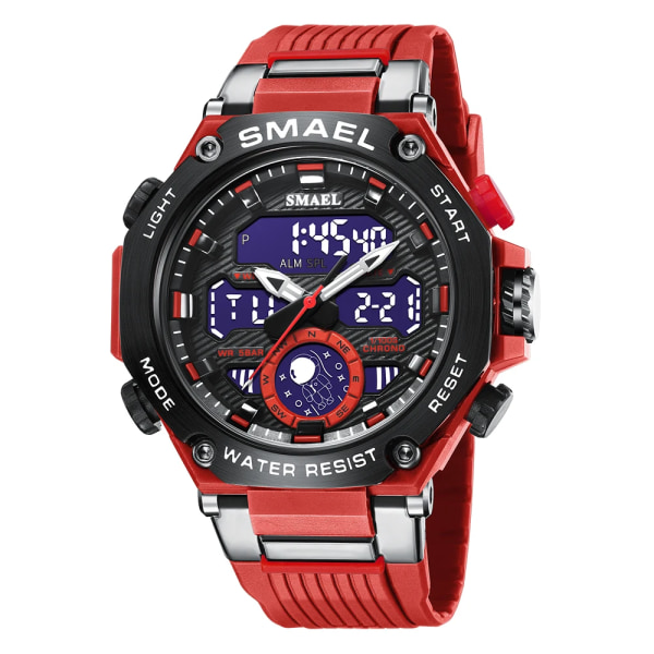 Nya digitala klockor för män Case Vattentät Funktionell Analog Sport Watch SMAEL 8069 Red