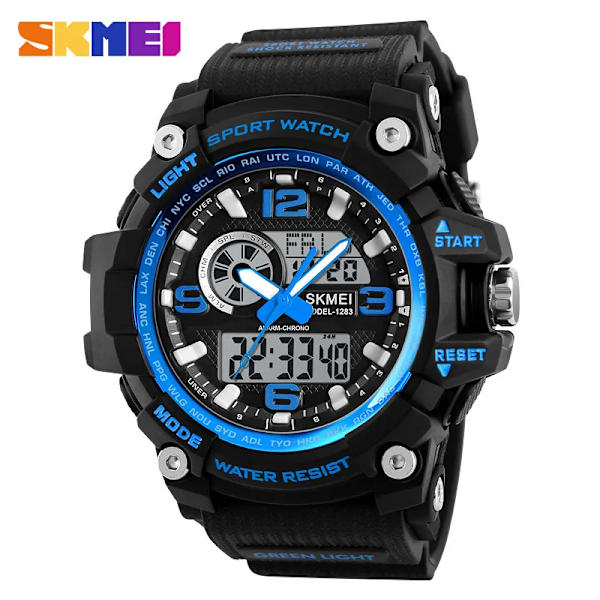 Sport Herrklockor Lyx Army 50m Vattentät Digital LED watch Militär Herrarmbandsur Relogio Masculino SKMEI Montre Homme Black Blue