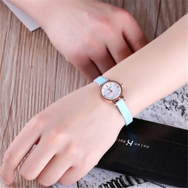 Watch Unisex damklockor Minimalistisk stil Quartz Watch Relogio Feminino Saat Klockor för kvinnor Souvenirpresent black