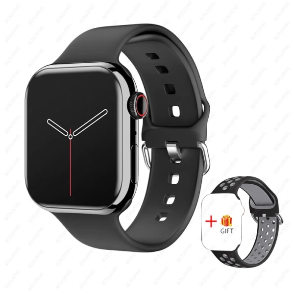 Watch 9 Smart Watch Herr Kroppstemperatur BT Call NFC Always on Display Fitness Women Series 8 Smartwatch för Apple Android Black sport