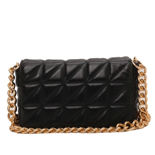 Lyxmärke Läder Damväskor Kedja Underarmsväskor för kvinnor Klaff Retro Clutch Handväska Metallkedja Liten axelväska Bolsos Black Shoulder bag