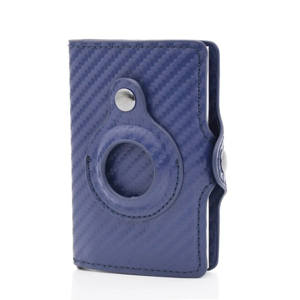 AirTag Wallet Rfid Kreditkortshållare Herr Kolfiber Tunn Bankkorthållare Case Airt Tag Man Smart Minimalistisk Plånbok Macsafe T-Blue
