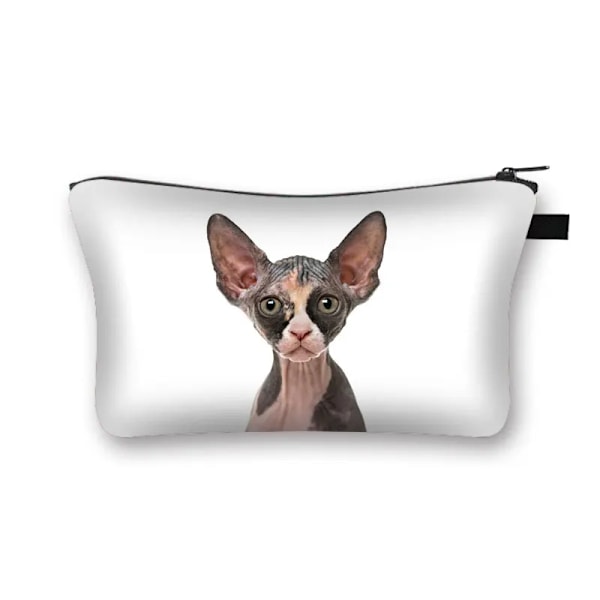 Sphynx Cat Print Kosmetikväska Kvinna Multifunktionell Skönhetsväska Dammtät förvaringsväska Dam Rese Case flickor Makeupväska shzbwumaom3