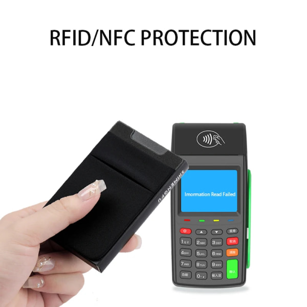 Pop-up-korthållare RFID-skydd Smal aluminium Plånbok för män Elasticitet Bakpåse ID Case Resekorthållare Damväska Blue