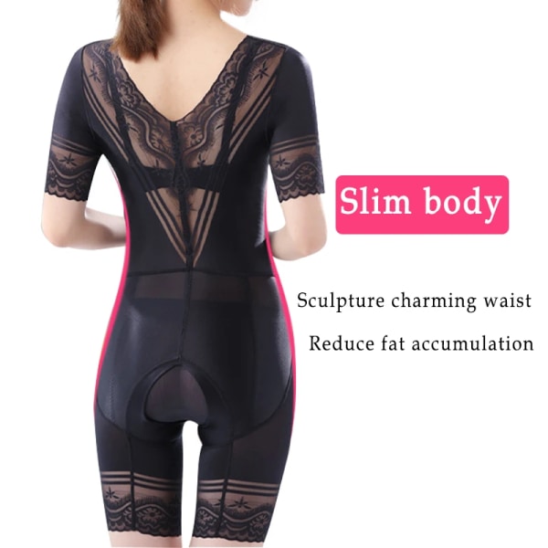 Sexiga kvinnor Bodysuit Underkläder Bröst Samla V-ringad Body Shapewear Bantning Midja Modellering Remmar Mage Kompression Öppen gren Nude 3XL