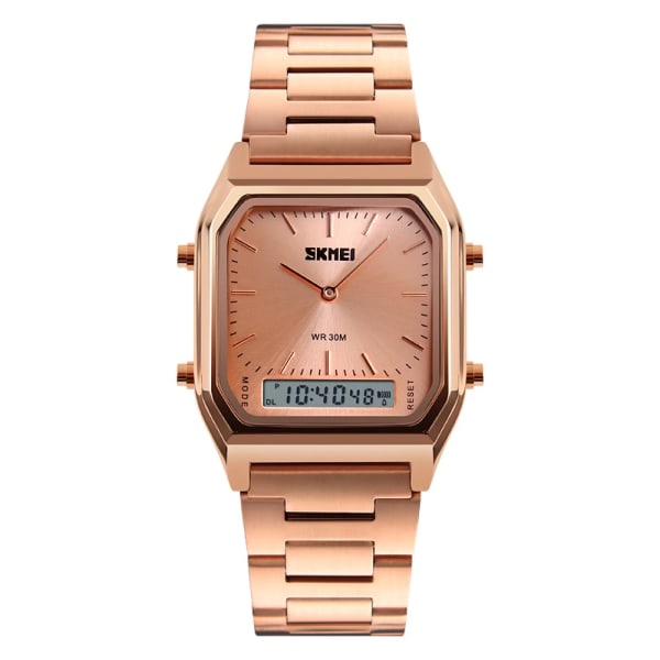 SKMEI New Sport Watch For Man Mode Casual Quartz Armbandsur Digital Chronograph Bakljus Vattentät Watch Dual Time 1220 gold