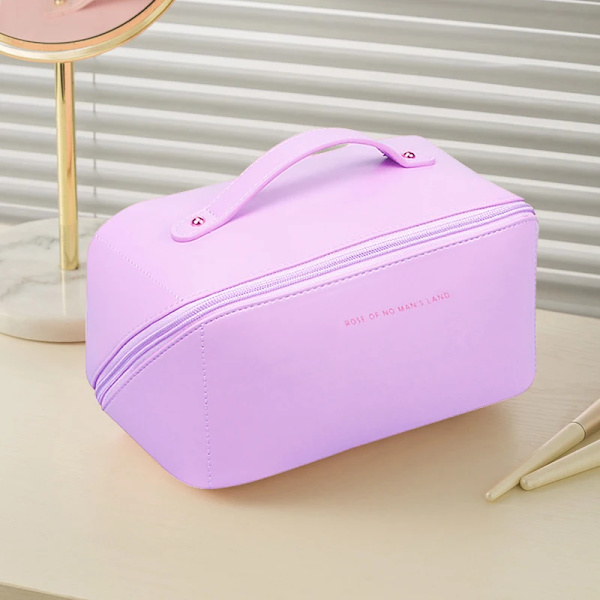 Bärbara sminkväskor Stor kapacitet Kosmetikväska för kvinnor Organizer Handväska Multifunktionsnealettpaket Case Presenter lavender