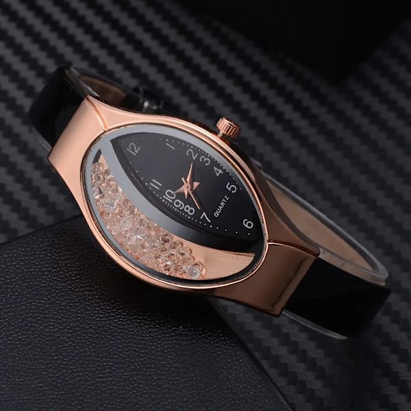 Utsökt stil dam klockor lyx diamant mode kvarts armbandsur kvinna klocka damklocka watch femme reloj mujer Red