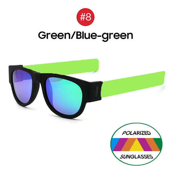 VIVIBEE Novelty Mirror Herr Polariserade hopfällbara solglasögon Nyankomst Slap Sport Vikbart armband Nyanser Trend Produkt 8 Green Blue Green WITH BOX