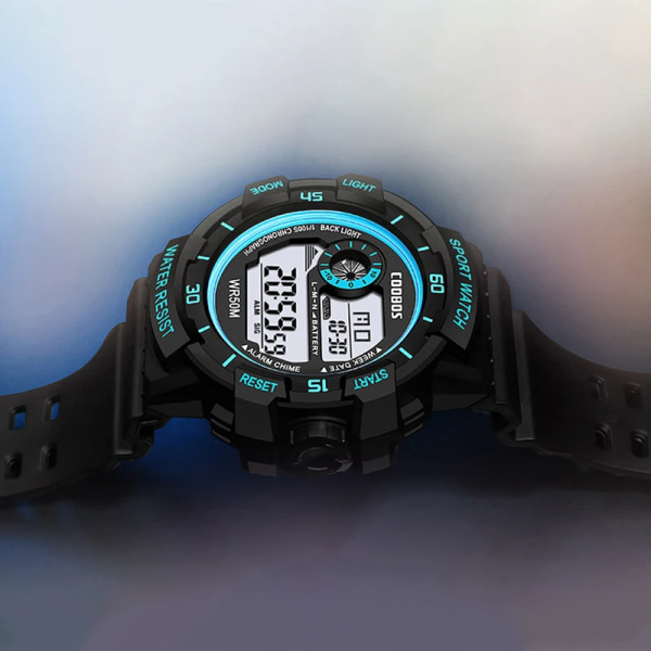 Nyaste sportklockor för män Lyxmärke Vattentät Lysande Militär Armbandsur Man Multifunktion Färgrik Digital klocka 0118 red large