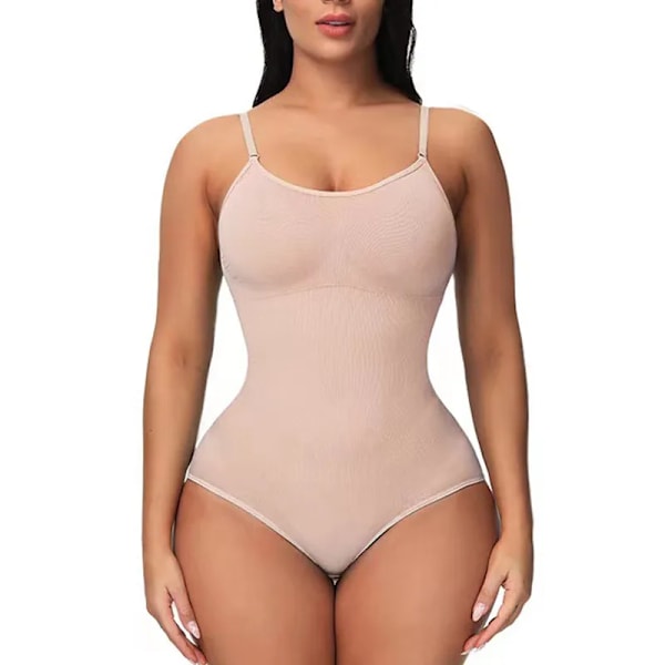 XS-3XL Kvinnor Body Shapewear Helkroppsformare Magkontroll Slimming Skida Butt Lifter Push Up Lår Slimmer Shaper Korsett Beige S