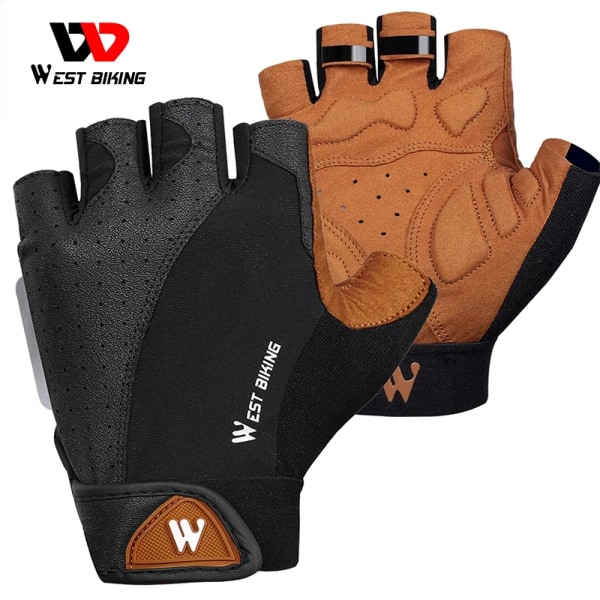 WEST BIKING Half Finger Cykelhandskar Utomhussport MTB Cykelhandskar Pad Andas Cykel Motorcykel Fiske Cykelhandskar 216 BLUE L