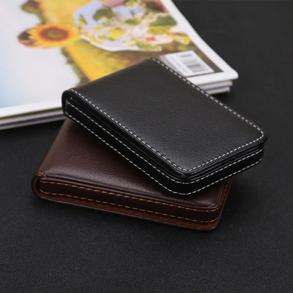 Ny visitkortshållare Herr Kort ID-hållare Magnetisk attraktivt case Box Miniplånbok Man Kreditkortsinnehavare Organizer Black