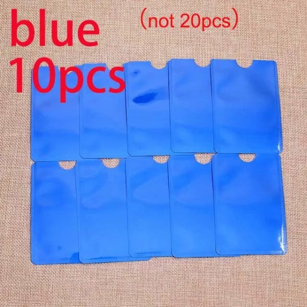 Nyaste Anti Rfid-korthållare NFC-blockerande läsare Lås ID Bankkortshållare Case Metall Case Aluminium 10pcs blue