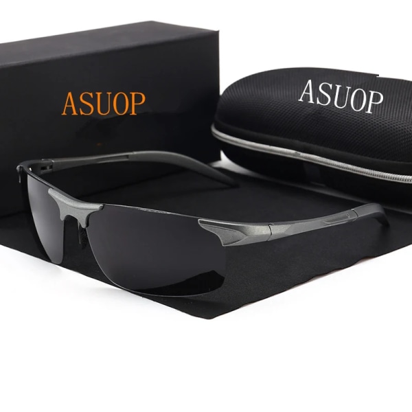 Nya polariserade herrsolglasögon UV400 mode damsolglasögon märkesdesign fyrkantig ram glasögon kör mörkerseende C4 Other