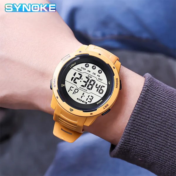 Reloj Hombre Utomhus Digitala klockor Sport LED Män Big Dial Round Watch Luminous Casual Clock Multifunction Wrist Stoppur 2022 Red