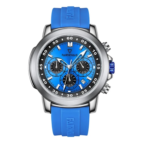 Mark Fairwhale Automatisk datumvisning Lysande vattentät mode Quartz Armbandsur Watch Herrklockor Sport blue