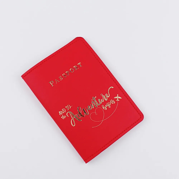 Cover i PU-läder Mode 2022 Case för kvinnor för män Resedokument case B  Red