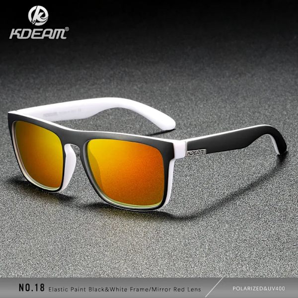 KDEAM Polarized Designer Square Solglasögon Herr eller Dam Elastisk målarram Spegel Solglasögon 17 färger tillgängliga C18