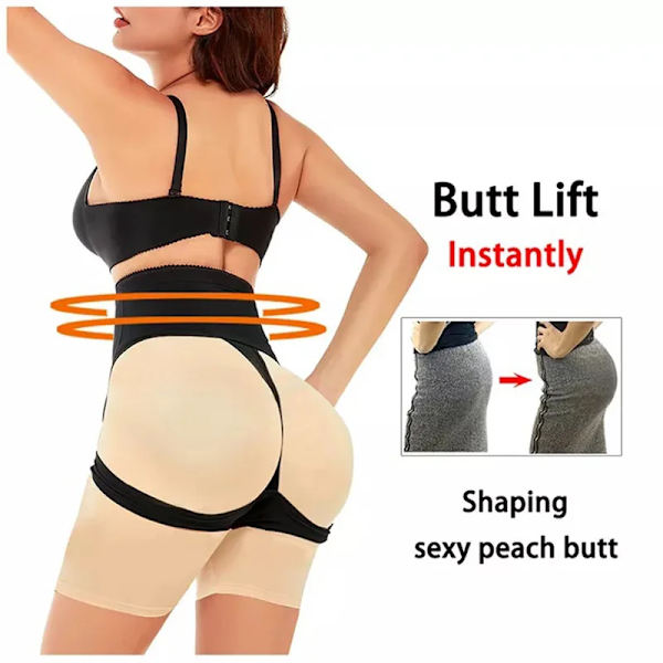 Plus Size Hög midja rumplyftare Magekontroll Trosa Booty Lift Dragunderkläder Shaper Waist Trainer Korsett Shapewear Black XXL