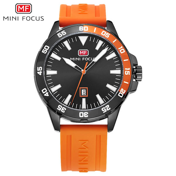 MINI FOCUS Lyxmärke Herrklockor Vattentät Kvarts Mode Sportarmbandsur Relogio Masculino Reloj Hombre Silikonarmband gray watch with box