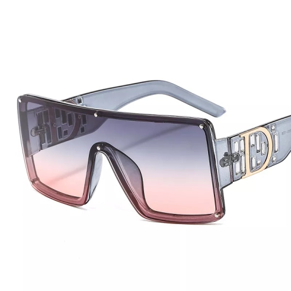 2021 Nytt mode fyrkantiga solglasögon Män Kvinnor Shield Goggle Gradienter Lins D Logotyp Båge Lyxmärke Designer Solglasögon UV400 C5 Other