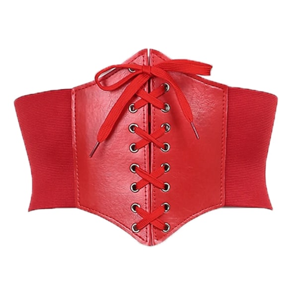 Korsett Bred PU Läder Slimming Shaper Bälten Midjeband Midja Underbyst Bälte Kroppsbyggnad för kvinnor Style1 Red One Size
