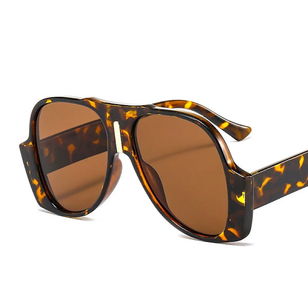 New Arrival Fashion Shield Solglasögon Kvinnor Män Original Cool Ram Gradienter Lins Märke Designer Hot Leopard Svart C2