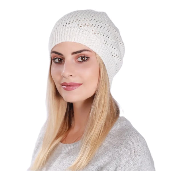 Mode Nya Dam Beanies Skullies Hatt Keps Dam Vår Höst Vinter Solid Stickad Ihålig Ut Casual Ben Mjuk Hatt Keps För Kvinnor White One Size