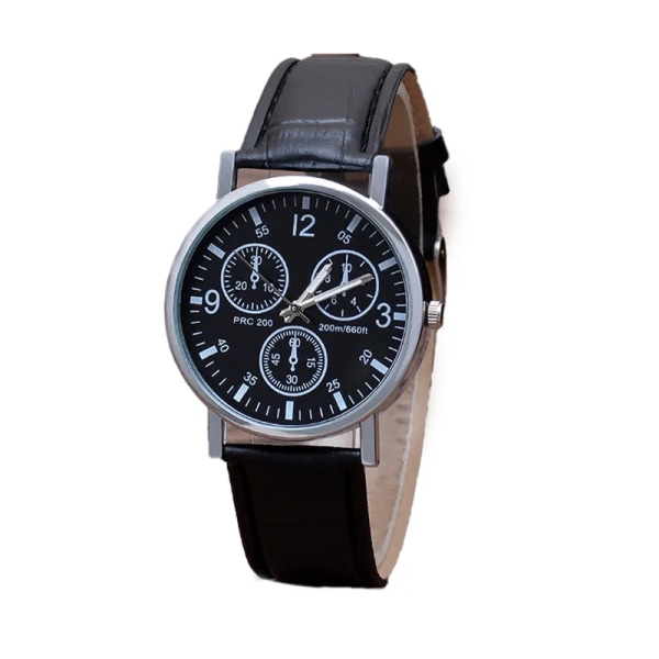 Watch Herrklocka Watch Blått ljus watch Herr unisex par A- Stil Svart a black face black belt