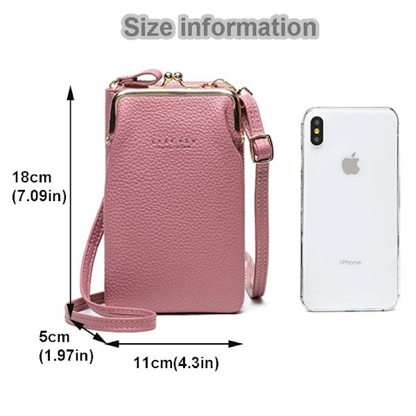 Mode Kvinnor Mini Crossbody-väska & handväskklämmor Telefonpaket Kvinnlig Clutch-plånbok Damer Liten handväska Pu-läder Axelväskor Gray