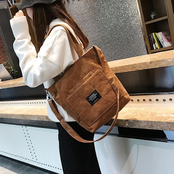 Ny axelväska i canvas för kvinnor Mode manchester Crossbody-väska med stor kapacitet Kvinnlig Casual Pläd Enfärgade handväskor Gray