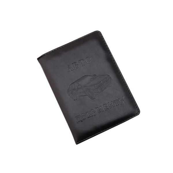 Färgglad Manka Vesa ryskt cover PU-läder Bilkördokument Väska Kreditkortshållare Business ID- case Black