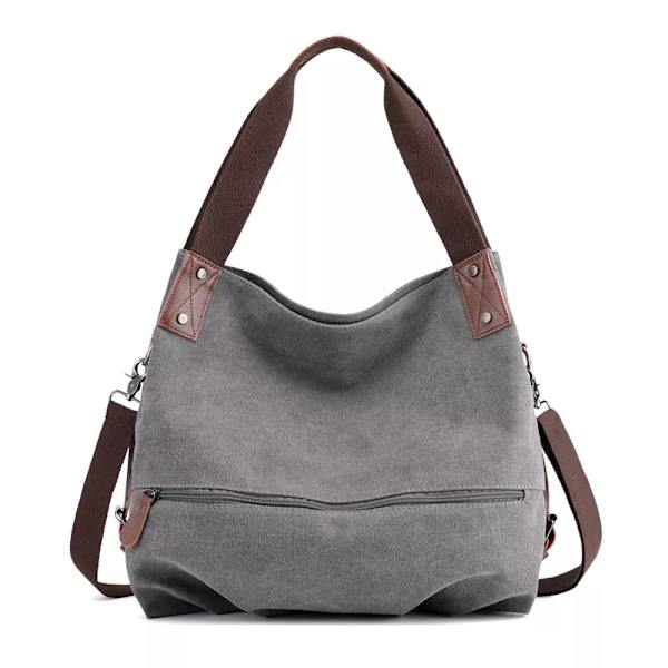Canvasväska för kvinnor Casual Fashion Vår och sommar Ny Canvas Damväska Axelremsväska Gray M