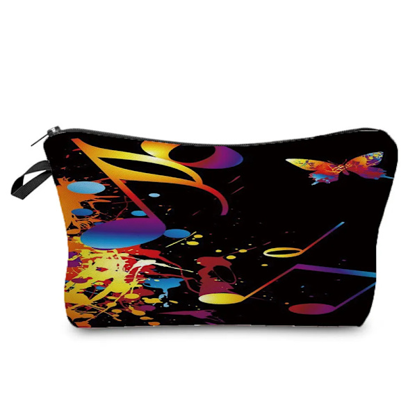 Högkvalitativ organizer Bärbart case Piano Gitarrmålning Dam Sminkväska Värmeöverföring Musiknoter Print Kosmetiska väskor hz3604 Music Bag