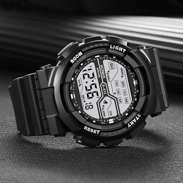 YIKAZE Multifunktions Watch för män LED Digital watch Stor urtavla Vattentät Lysande Herr Watch Elektroniska klockor C-Army-green