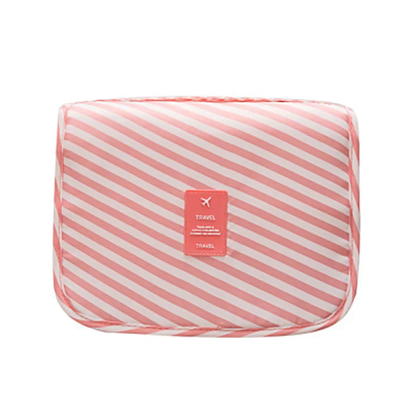 Badkar Hängande Resor Herr Toalettväska Hane Vattentät Organizer Nylon Necessaire Sminkväska Neceser Kosmetiska väskor Kit Pink Stripe
