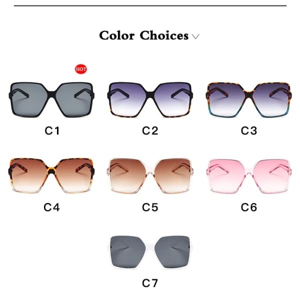 Higody Mode Kvinnor Överdimensionerade solglasögon Gradient Plast Märke Designer Glasögon Solglasögon för kvinnor UV400 Lentes De Sol Mujer grey