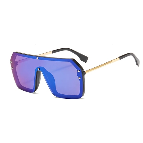 Klassiska retro överdimensionerade solglasögon solglasögon för kvinnor Spegelglasögon herr/kvinnor Lyxdesign unisex stor båge dam solglasögon Dark Blue Other