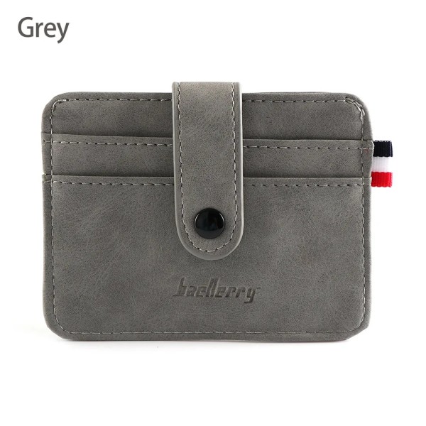Mode för mäns PU-läder-ID Kreditkortshållare Plånbok Myntväska Business Slim Money Pocket- case Korthållare för flera kort B-Grey