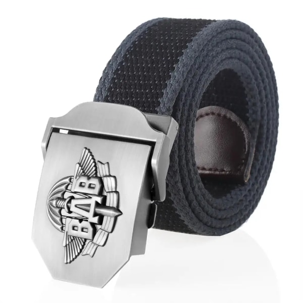 SupSindy män Canvasbälte 3D ryska luftburna trupper VDV metallspänne jeansbälten för män Army Military Taktisk Bälten Man Strap Black stripes 100cm