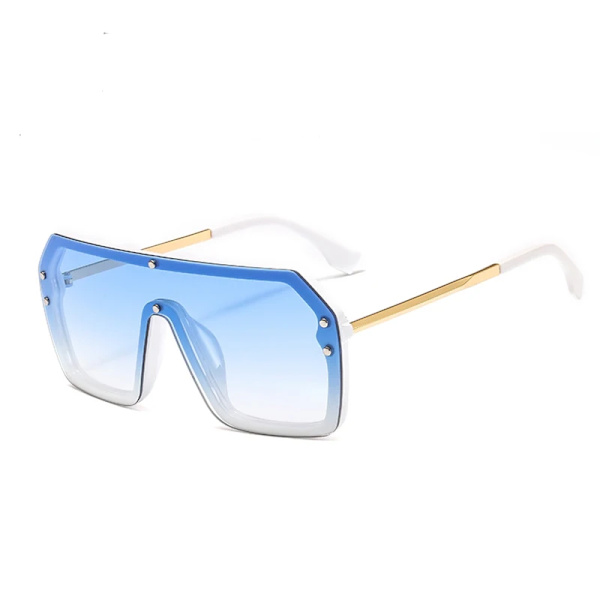 Klassiska retro överdimensionerade solglasögon solglasögon för kvinnor Spegelglasögon herr/kvinnor Lyxdesign unisex stor båge dam solglasögon Blue Other