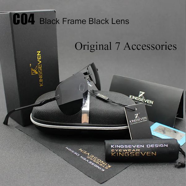 KINGSEVEN Aluminium Magnesium Polarized Solglasögon Herr Driver Mirror Solglasögon Man Fiske Dam Glasögon För Herr C04  Original BOX Orignal