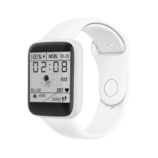 D20 Y68 Smart Watch Bluetooth Svara samtal Sport Fitness Tracker Custom Dial Smartwatch Män Kvinnor betygsätt blodtryck PK D13 D18 D20S white