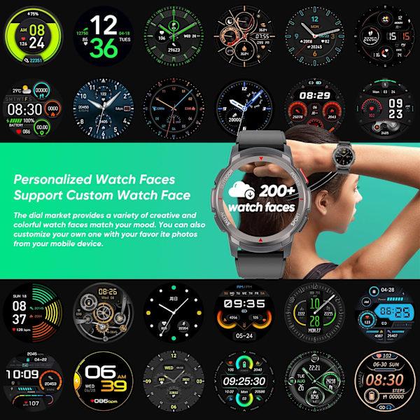 SENBONO MAX10 Rund Watch för män Bluetooth Svarsknappar Ring Sport vattentät Smartwatch Herr Dam för IOS Android red