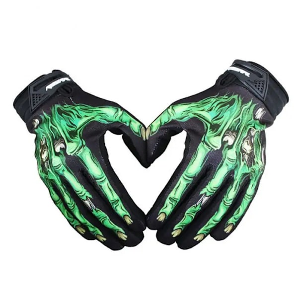 Skeleton Ridhandskar Mode Halkfri Andningsbar Slitbeständig Långfinger Cykel Motorcykel Fitness Utomhussportutrustning green M