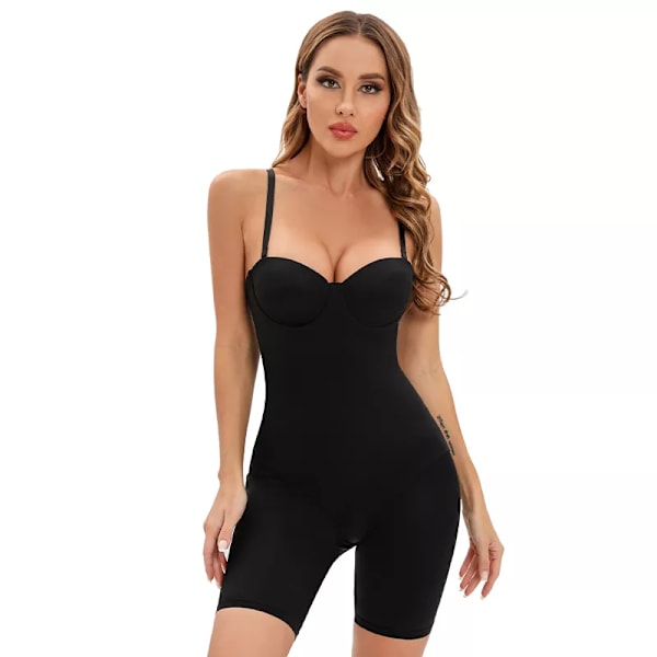 Damer Sexiga bygelbyxor Svart Shapewear Body Sexig Casual Body Shapers Stretch Bodys Naken Jumpsuit Bodys Underkläder Black M